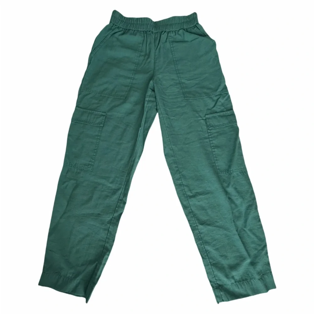 A New Day Teal Pants size XS side pockets light texture wide fitting. NWOT Olive - Picture 6 of 10